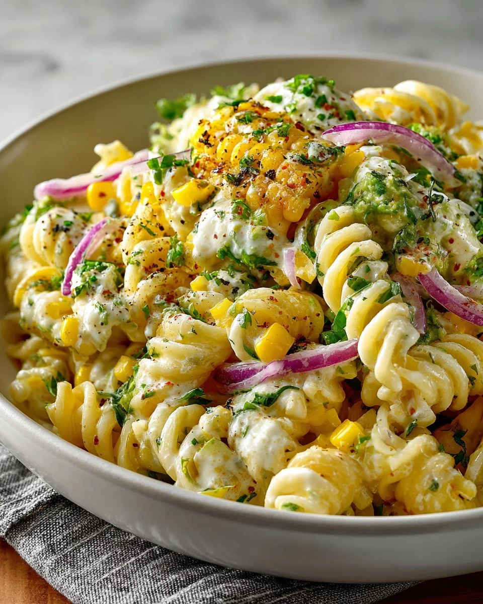 Creamy Avocado and Corn Pasta Salad