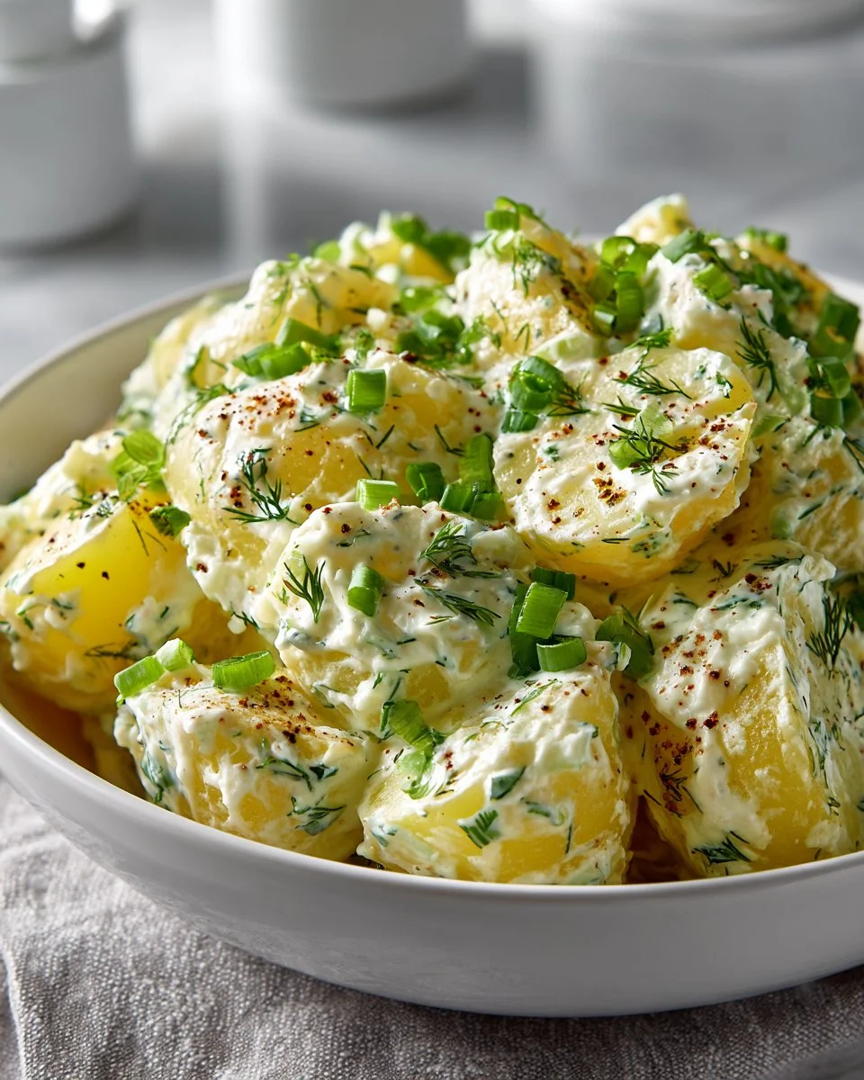 Creamy Dill Potato Salad with Green Onions