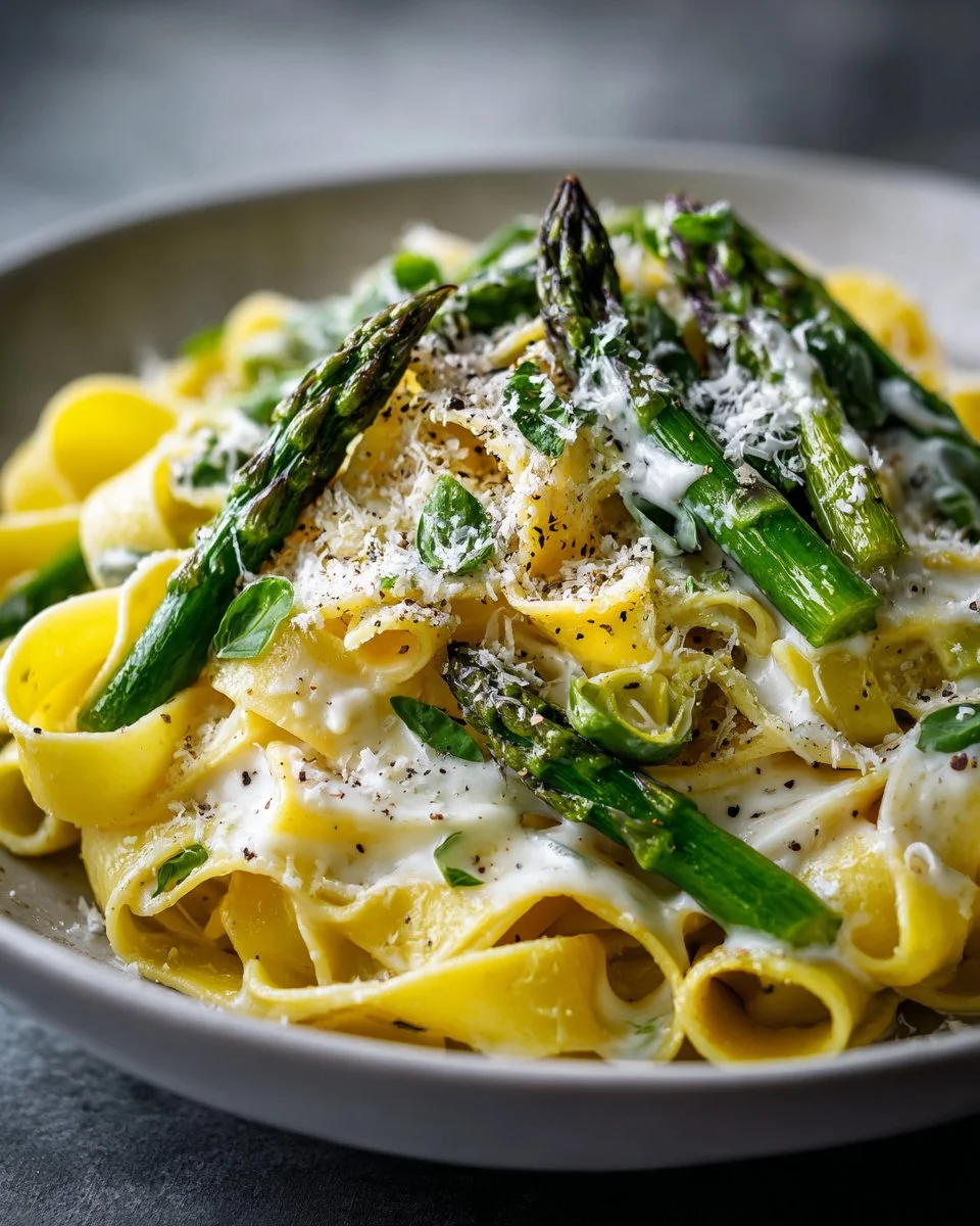 Creamy Lemon Asparagus Pappardelle