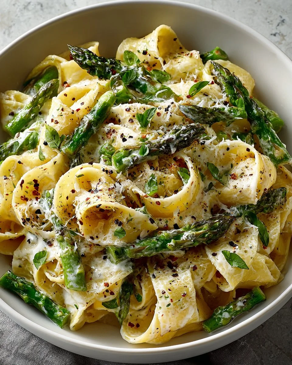 Creamy Lemon Asparagus Pappardelle