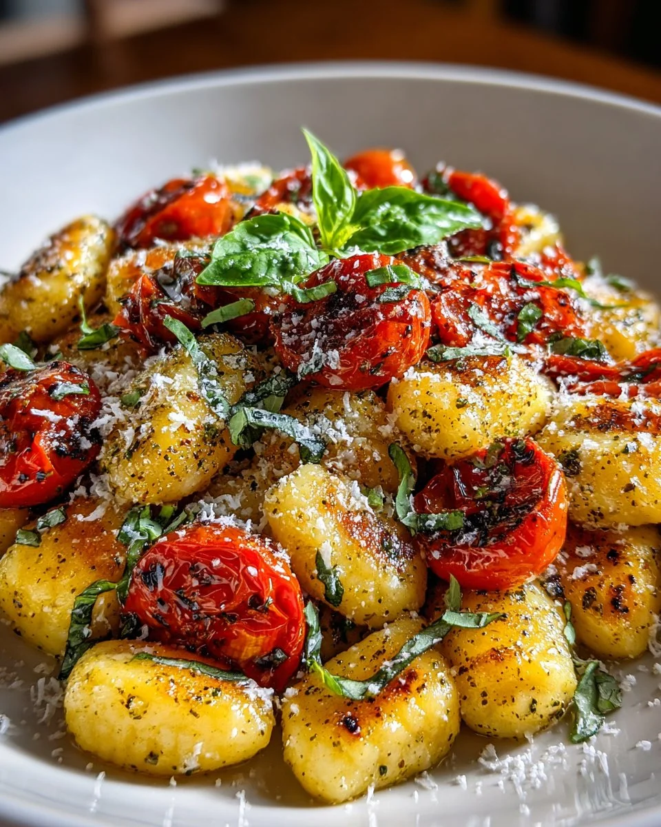 Creamy Pesto Gnocchi with Cherry Tomatoes