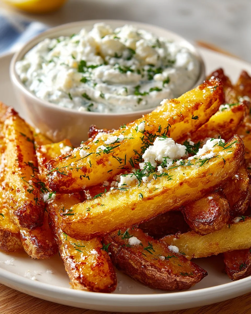 Crispy Fingerling Potatoes with Whipped Feta Dip