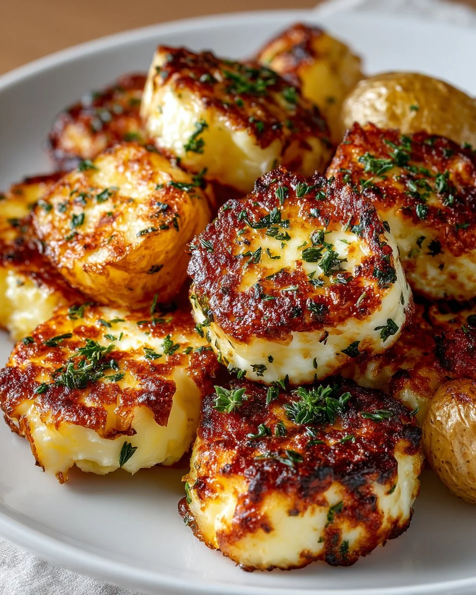 Crispy halloumi bites served with roasted potato wedges
