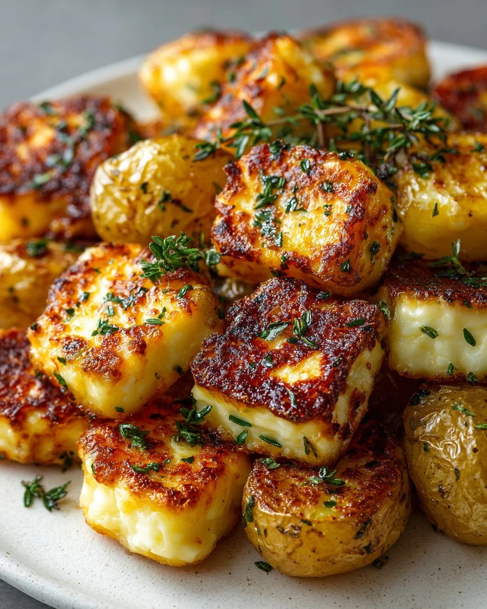 Crispy Halloumi and Roasted Potato Bites