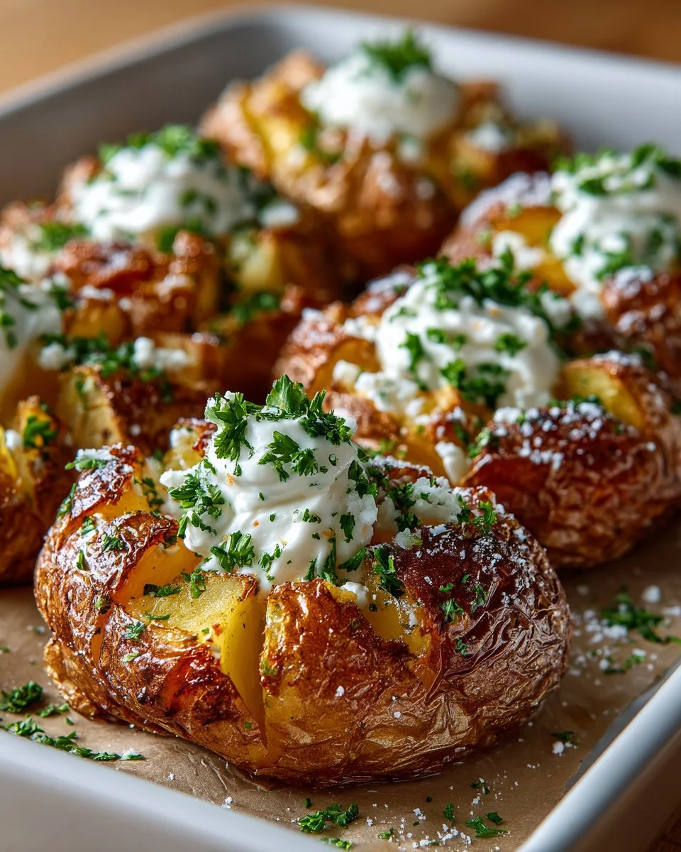 Crispy Smashed Potatoes with Garlic Aioli