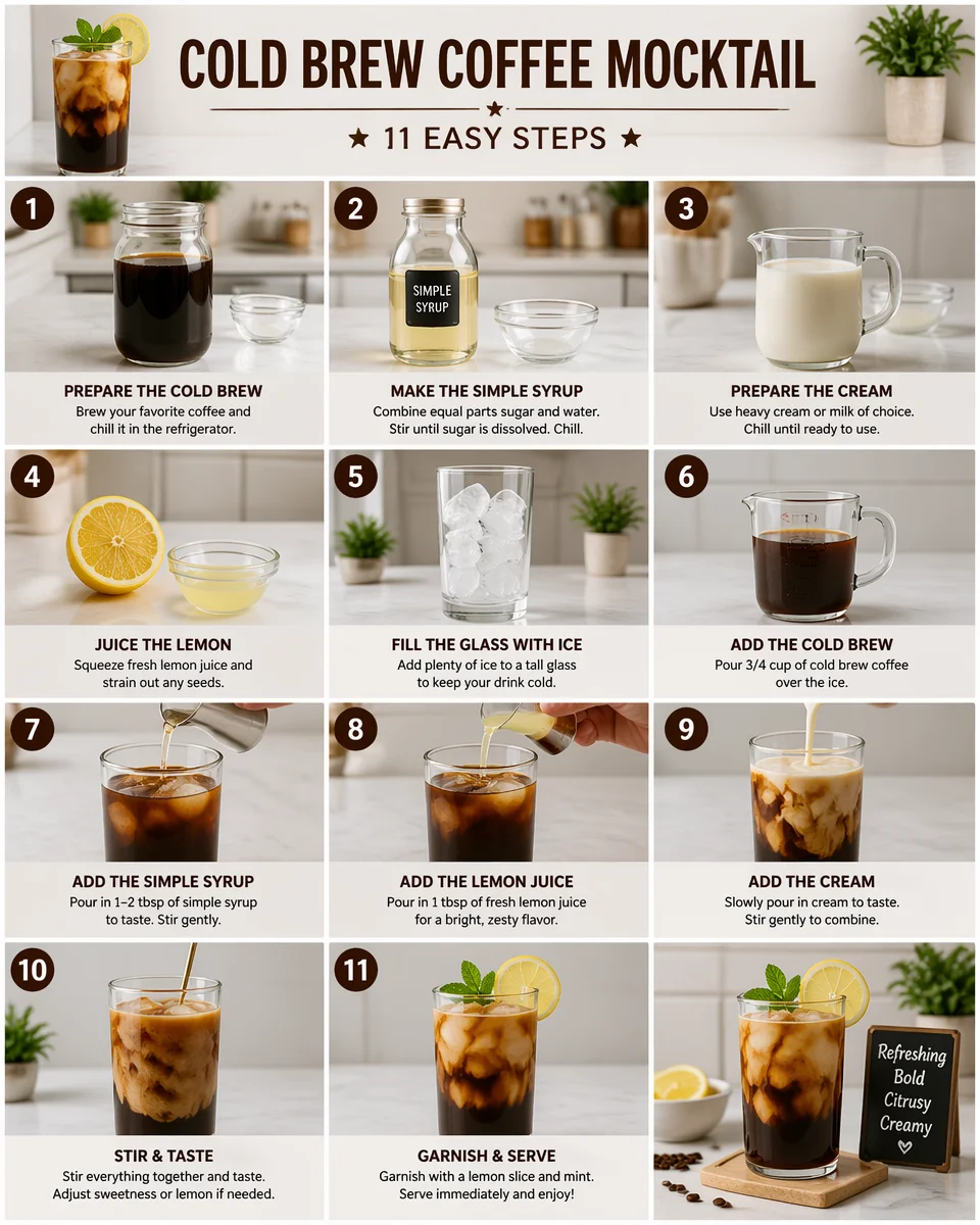 Easy Cold Brew Coffee Mocktail with Cream