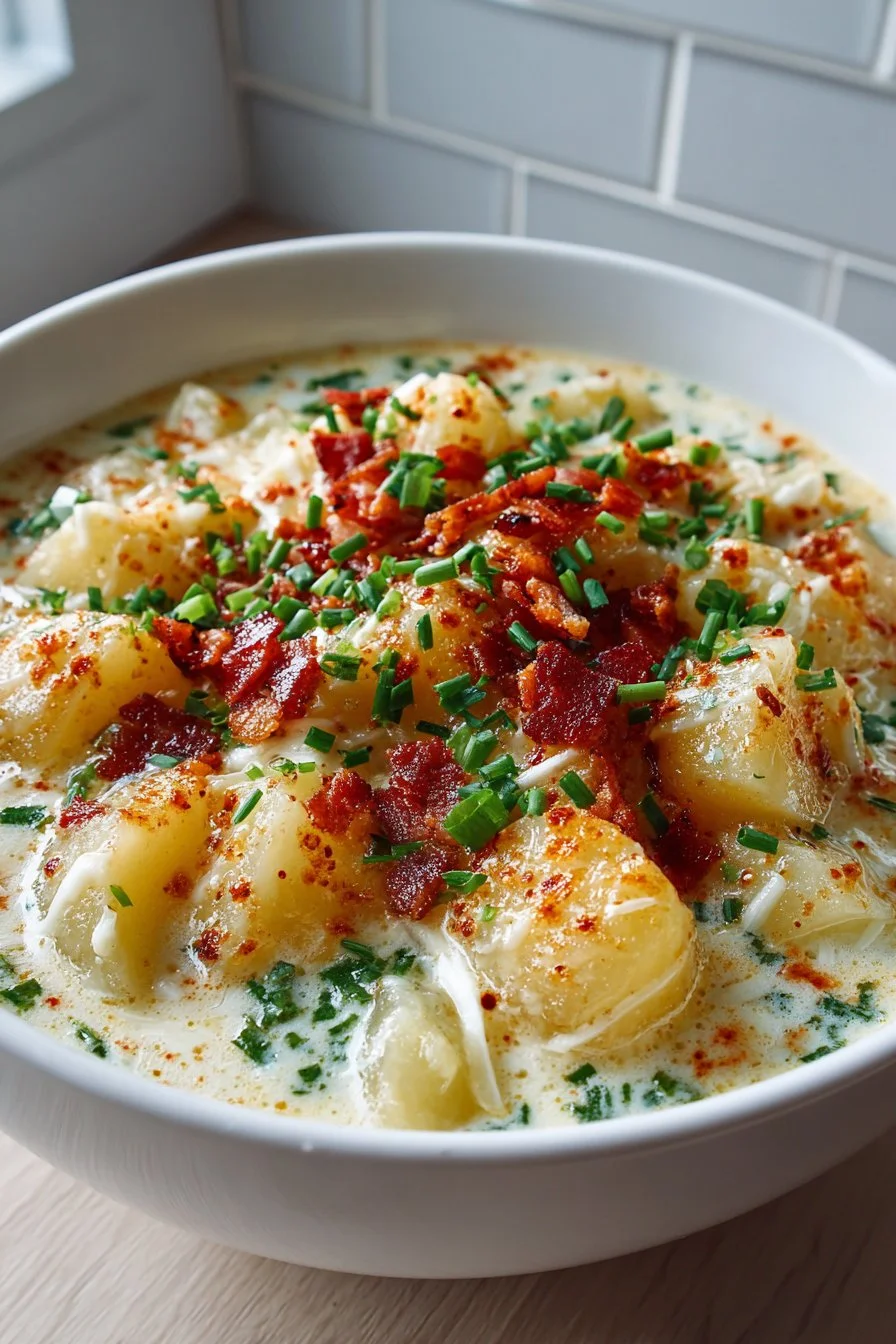 Easy Crockpot Cheesy Potato Soup