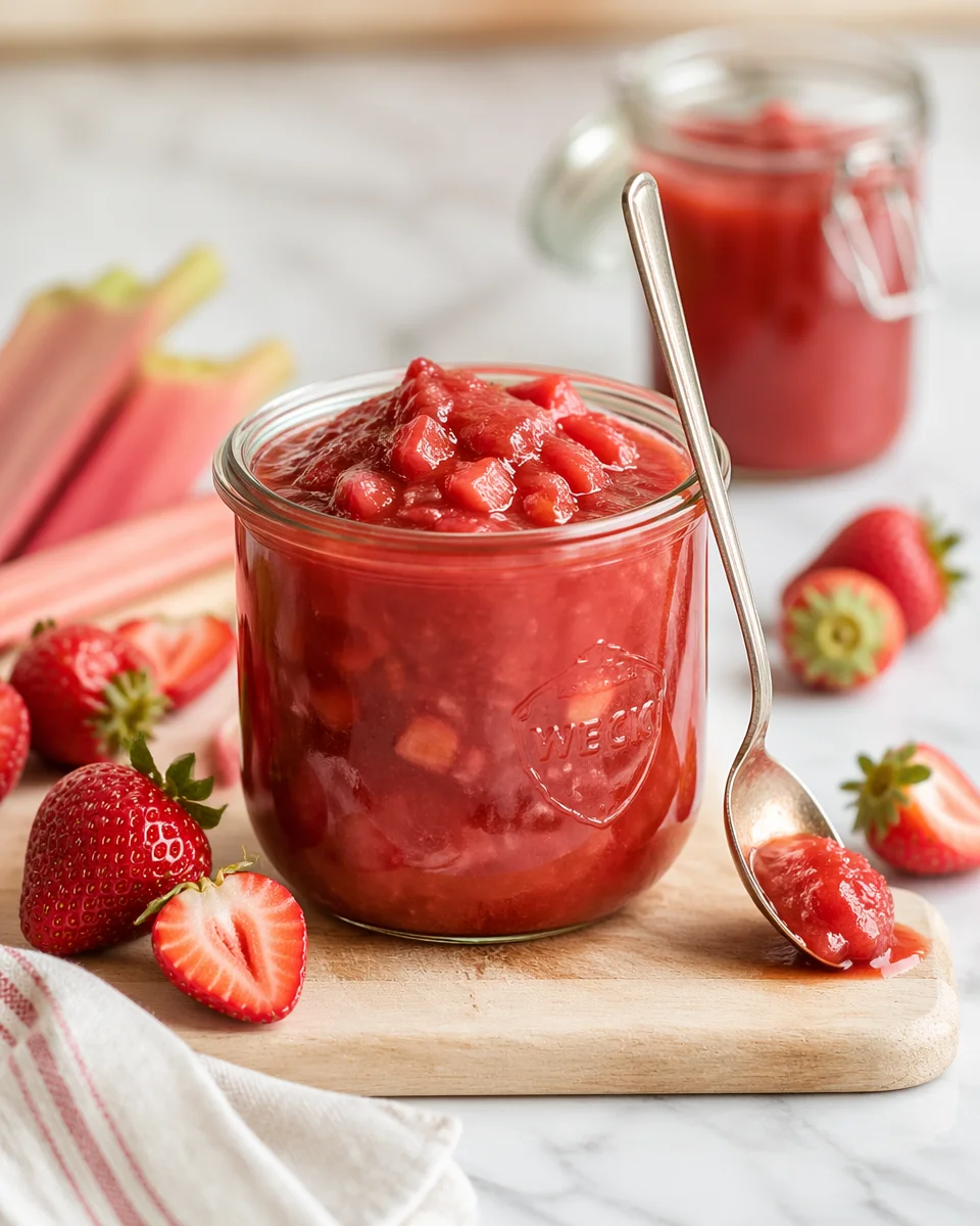 Easy Strawberry Rhubarb Compote Dessert