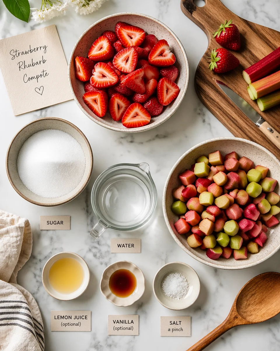 Easy Strawberry Rhubarb Compote Dessert