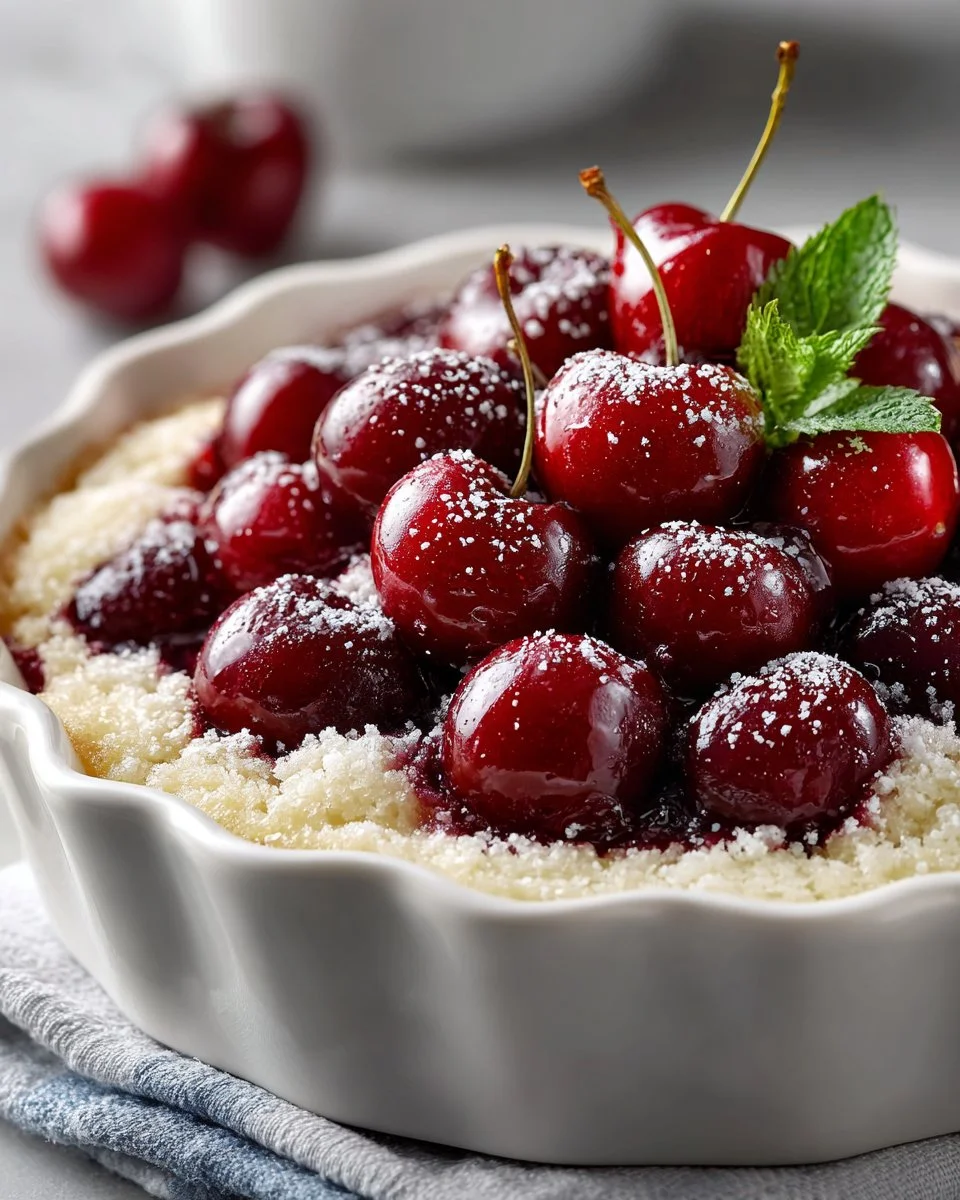 Fresh Cherry and Almond Cobbler