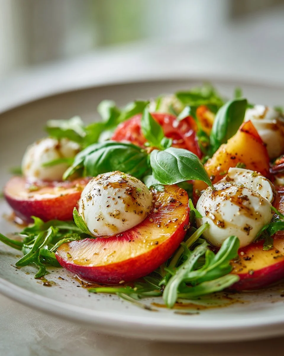 Fresh Peach and Mozzarella Salad