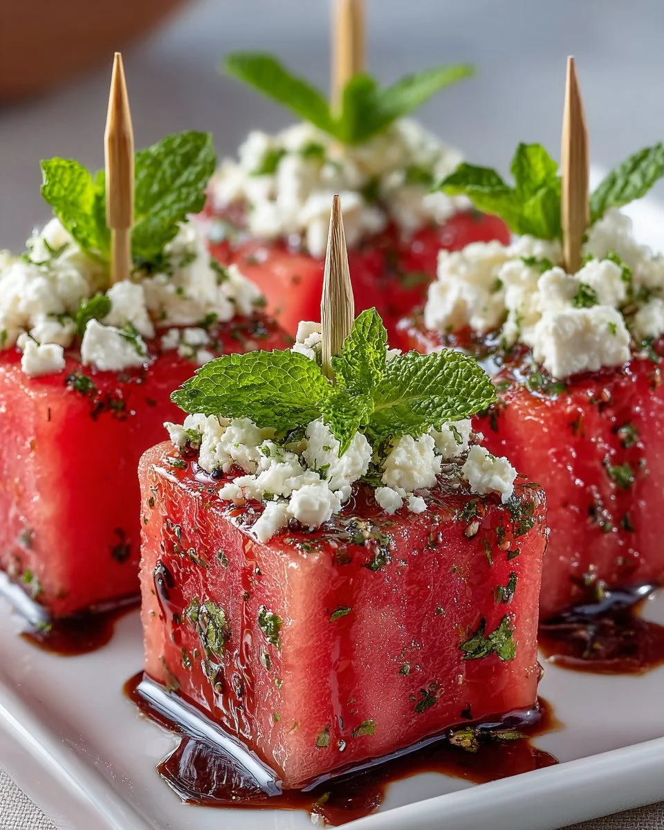 Fresh Watermelon and Feta Salad Bites