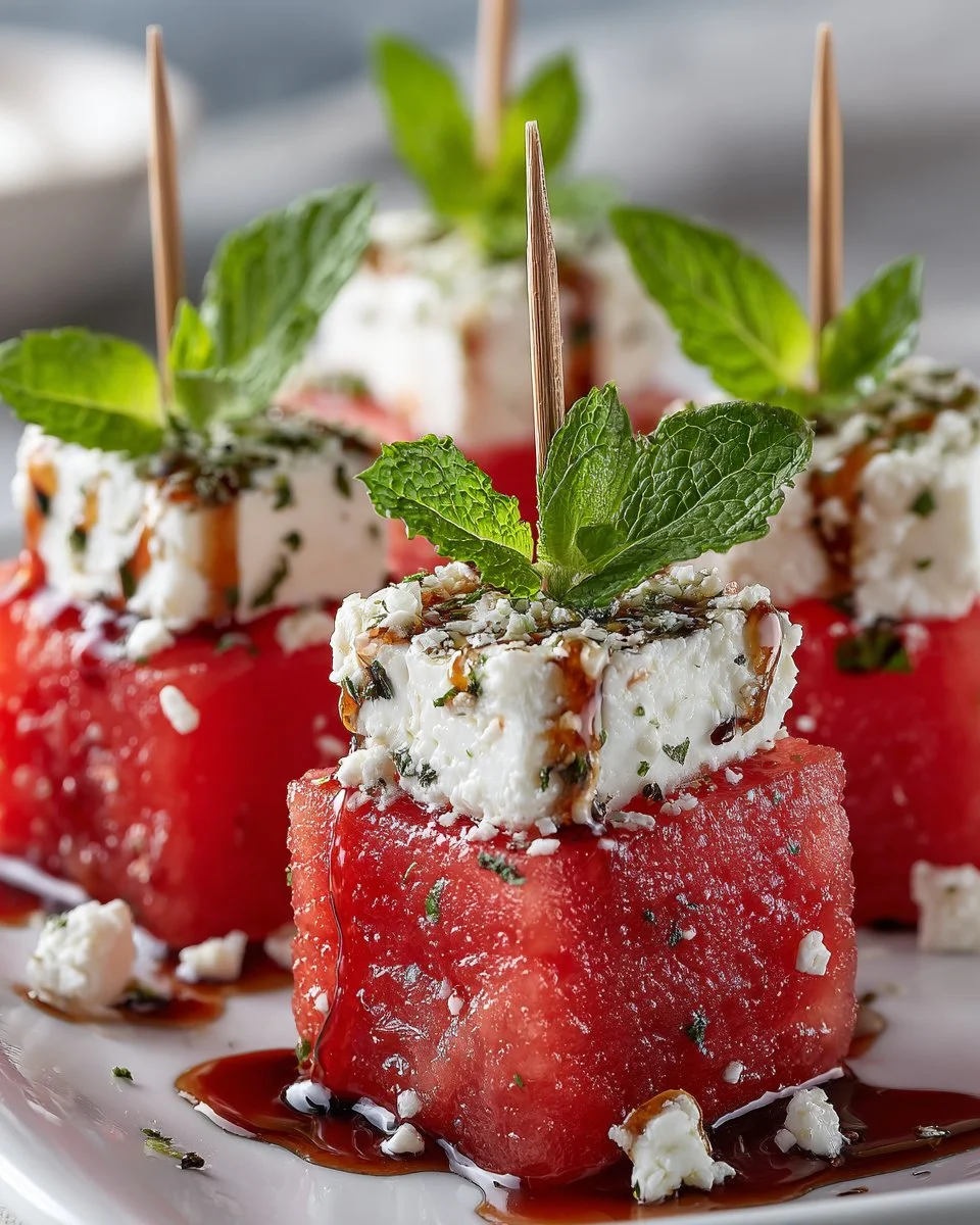 Fresh Watermelon and Feta Salad Bites
