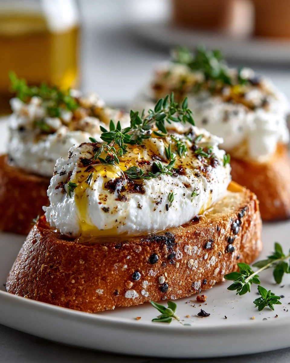 Garlic Confit and Burrata Toast
