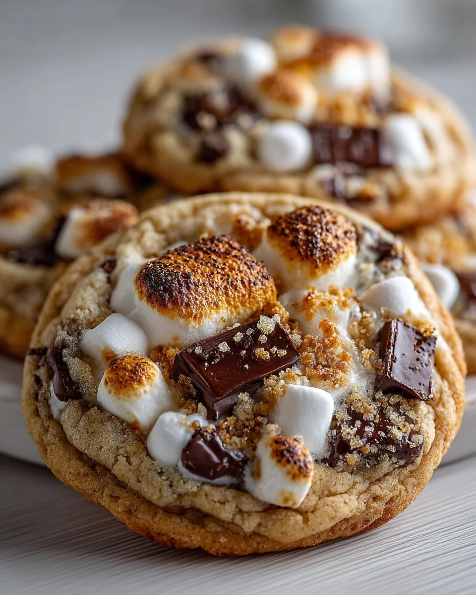 Gooey S'mores Chocolate Chunk Cookies