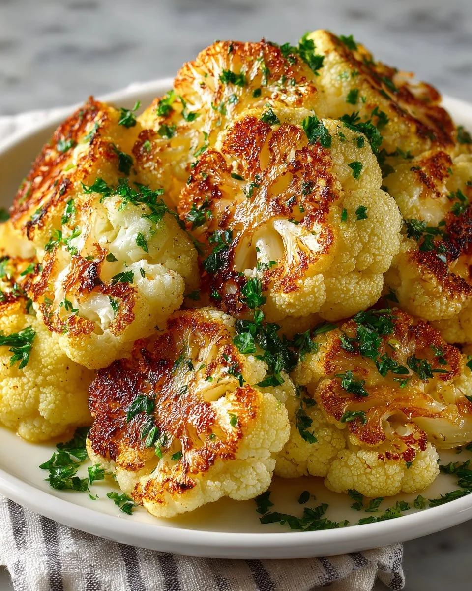 Greek Roasted Cauliflower with Lemon and Garlic