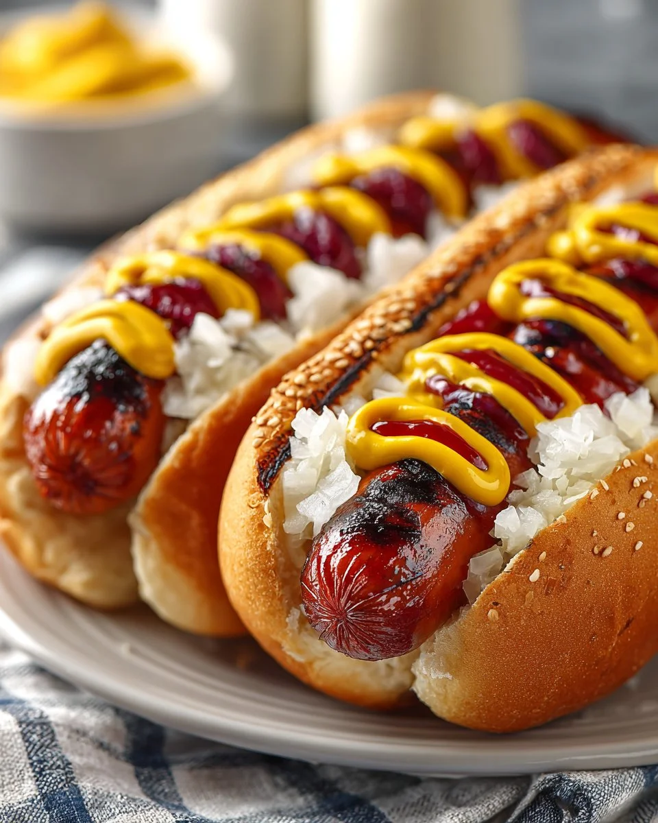 Grilled Halal Hot Dogs with Pickle Relish