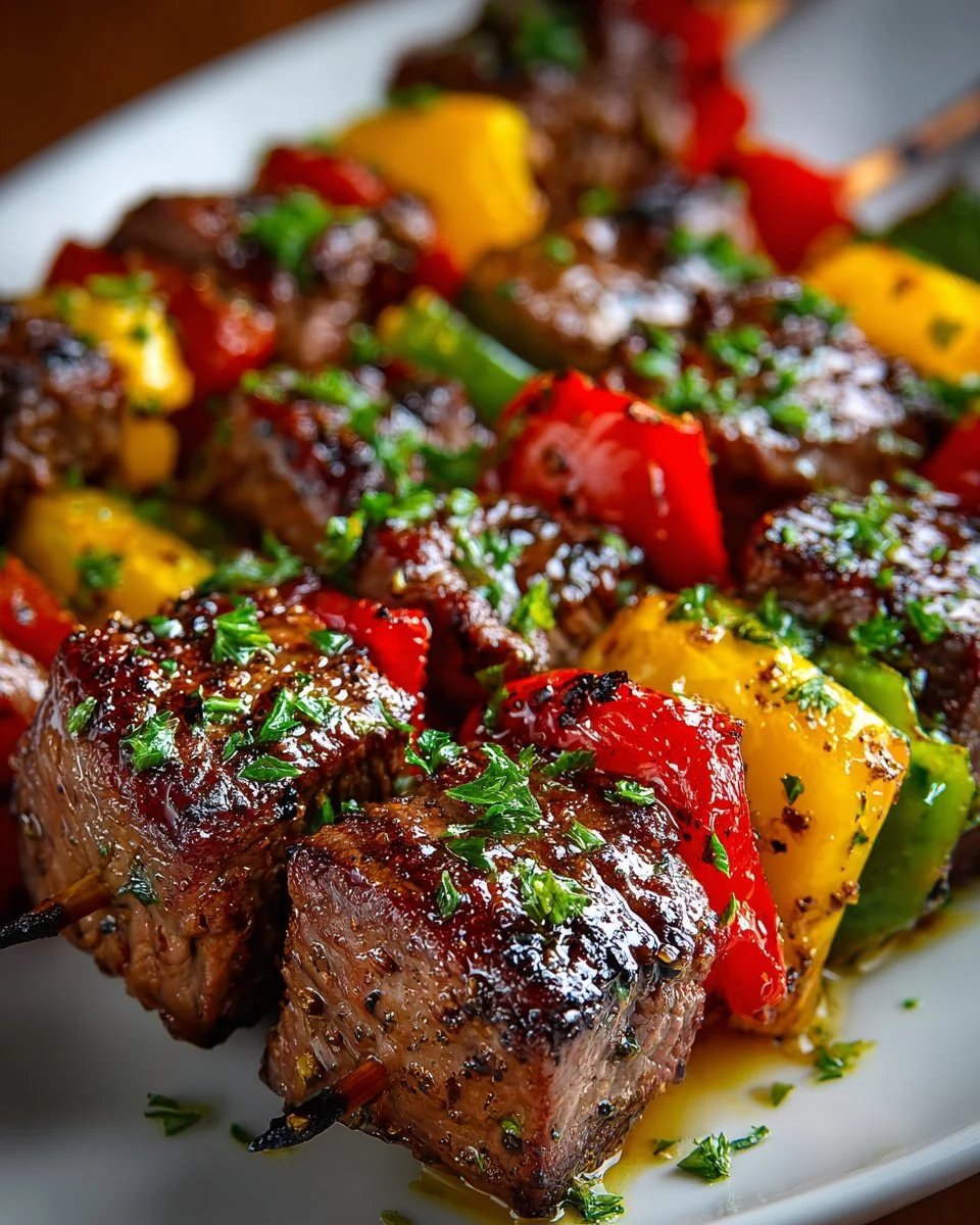 Grilled Lemon Pepper Beef Skewers
