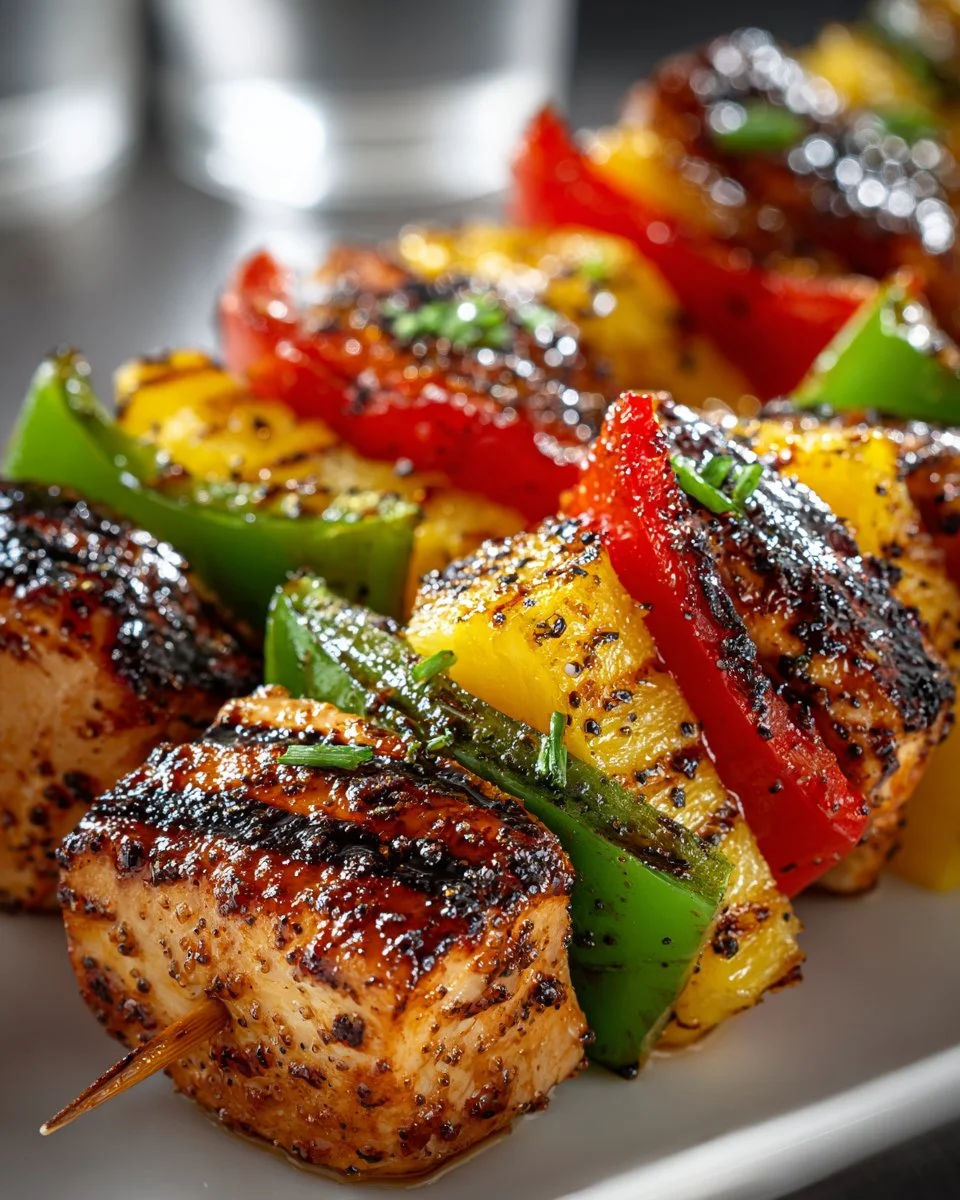 Grilled Pineapple and Chicken Kabobs