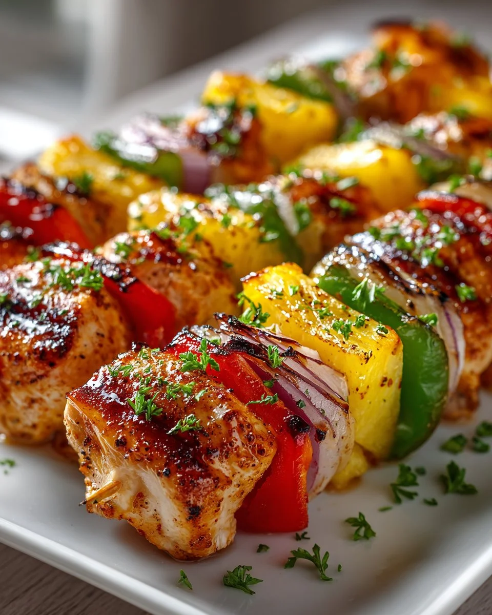 Grilled Pineapple and Chicken Kabobs
