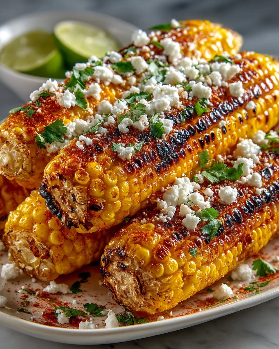 Grilled Sweet Corn with Cotija Cheese