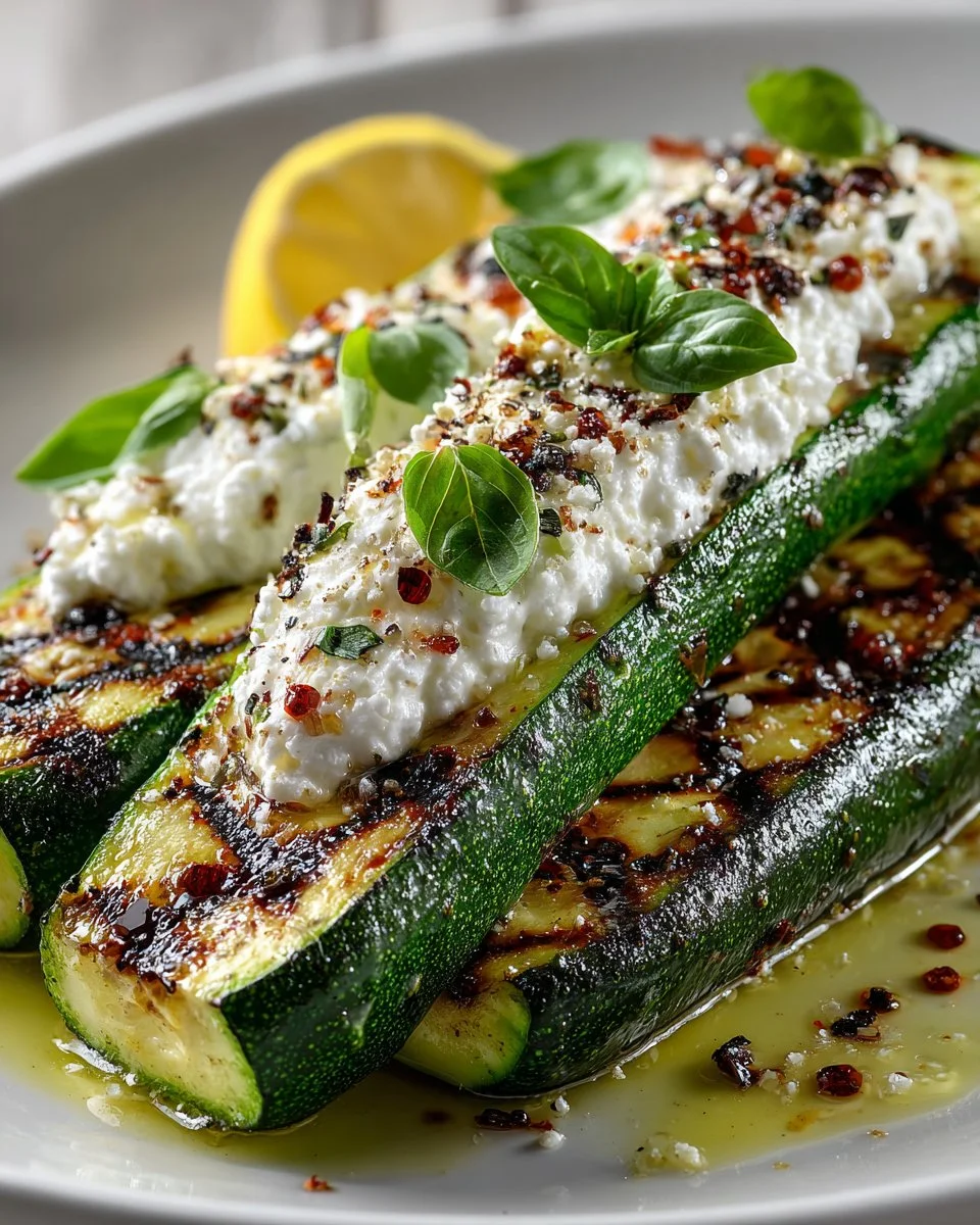 Grilled Zucchini with Lemon Ricotta