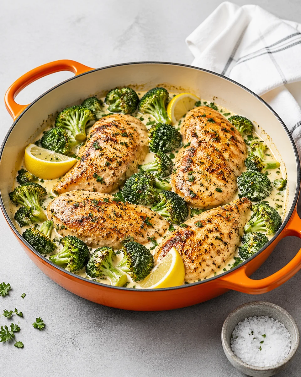 Healthy Baked Chicken and Broccoli Skillet