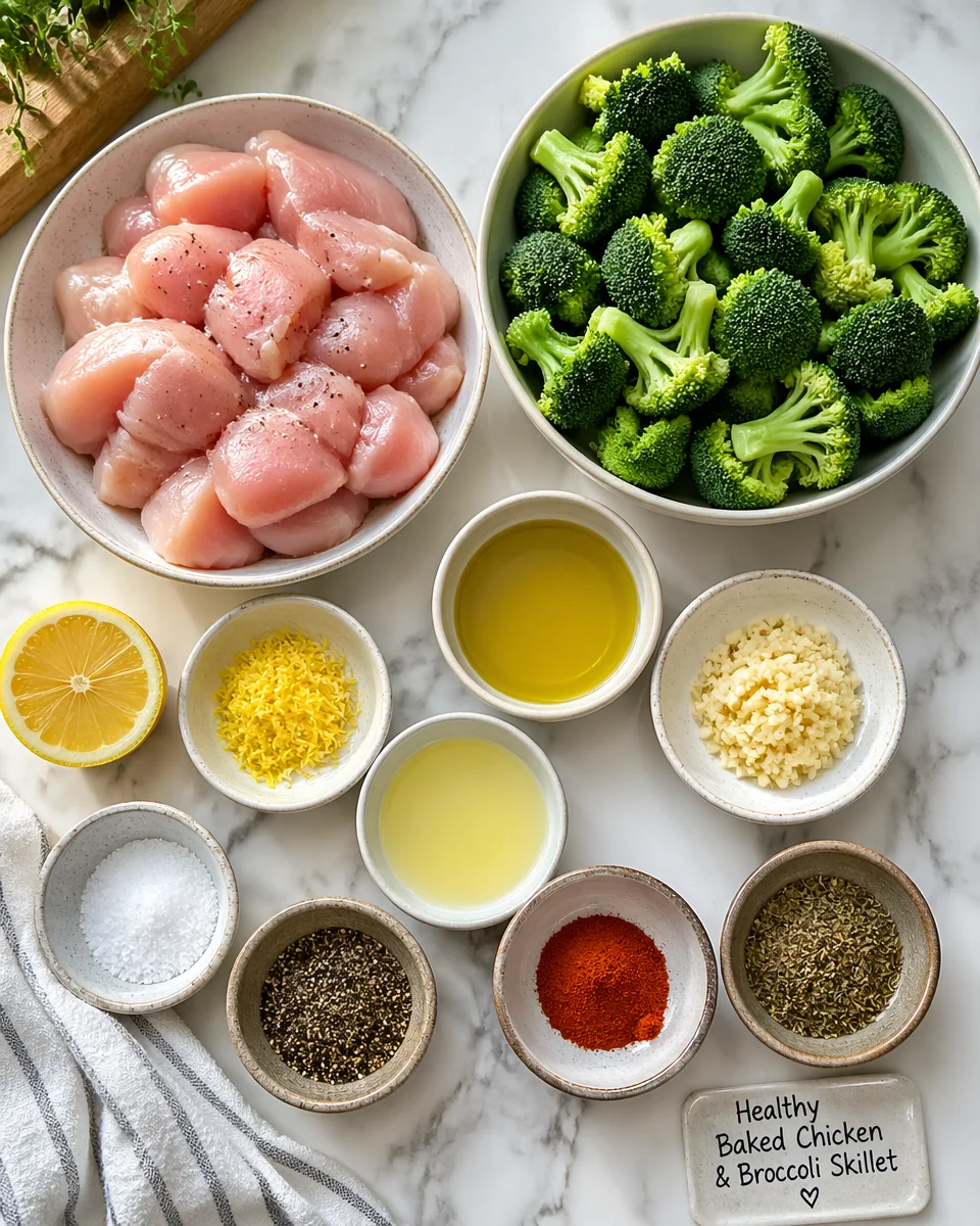 Healthy Baked Chicken and Broccoli Skillet