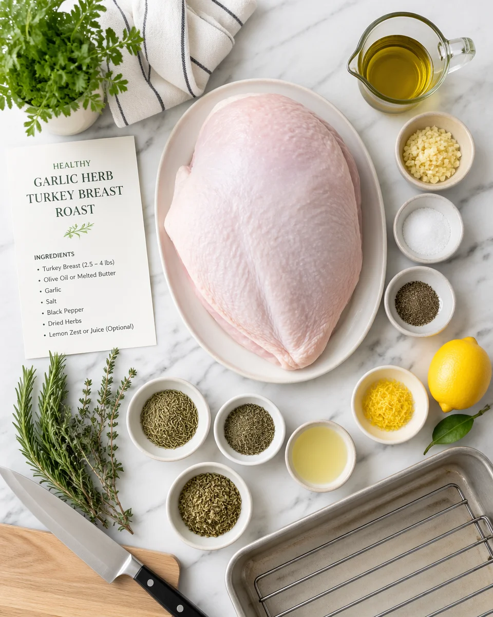 Healthy Garlic Herb Turkey Breast Roast