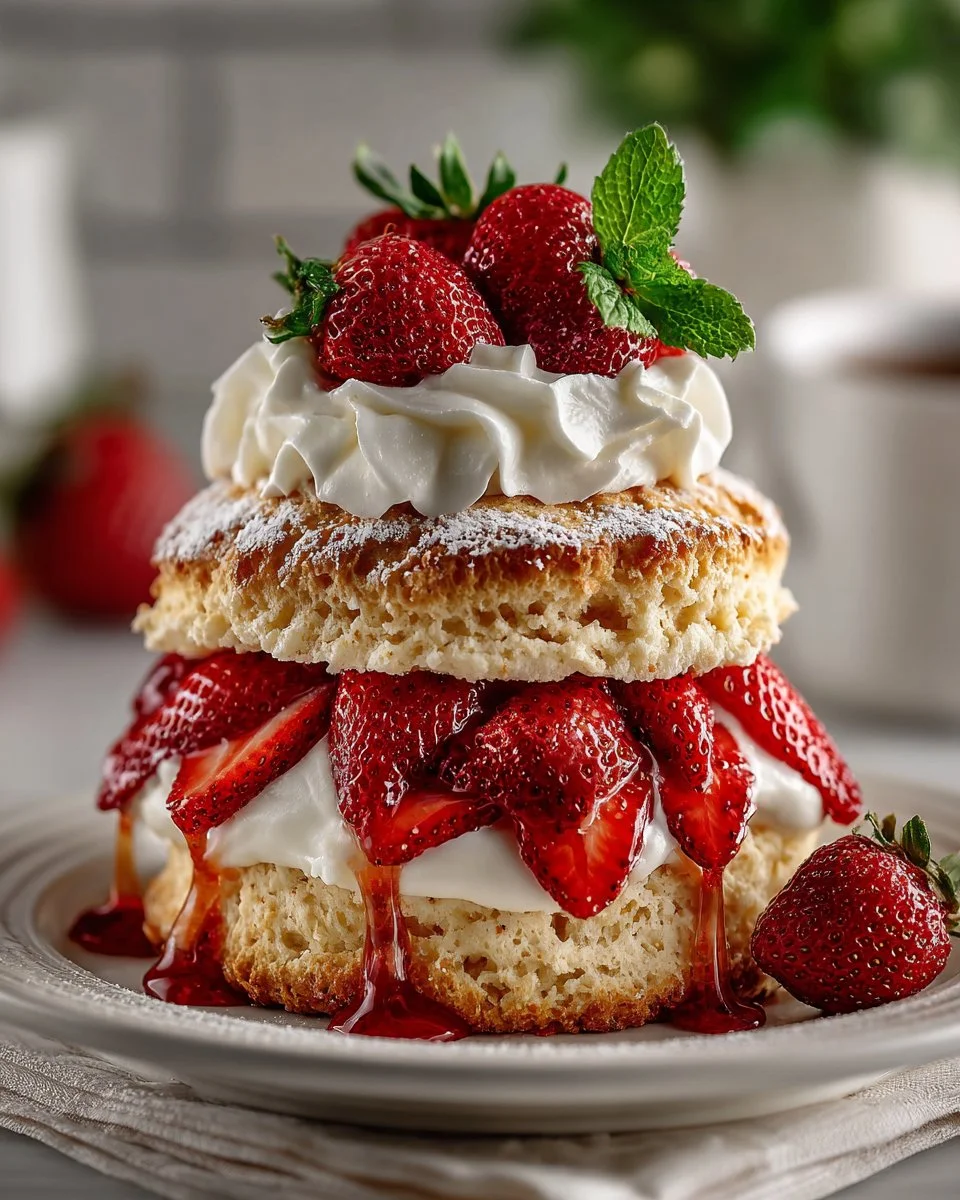Homemade Strawberry Shortcake with Sweet Biscuits