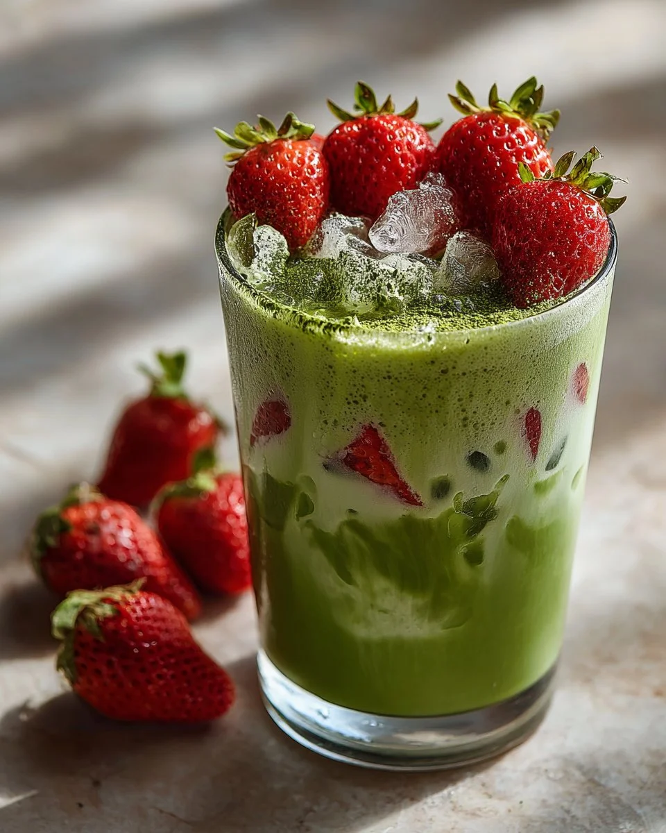 Iced Strawberry Matcha Latte