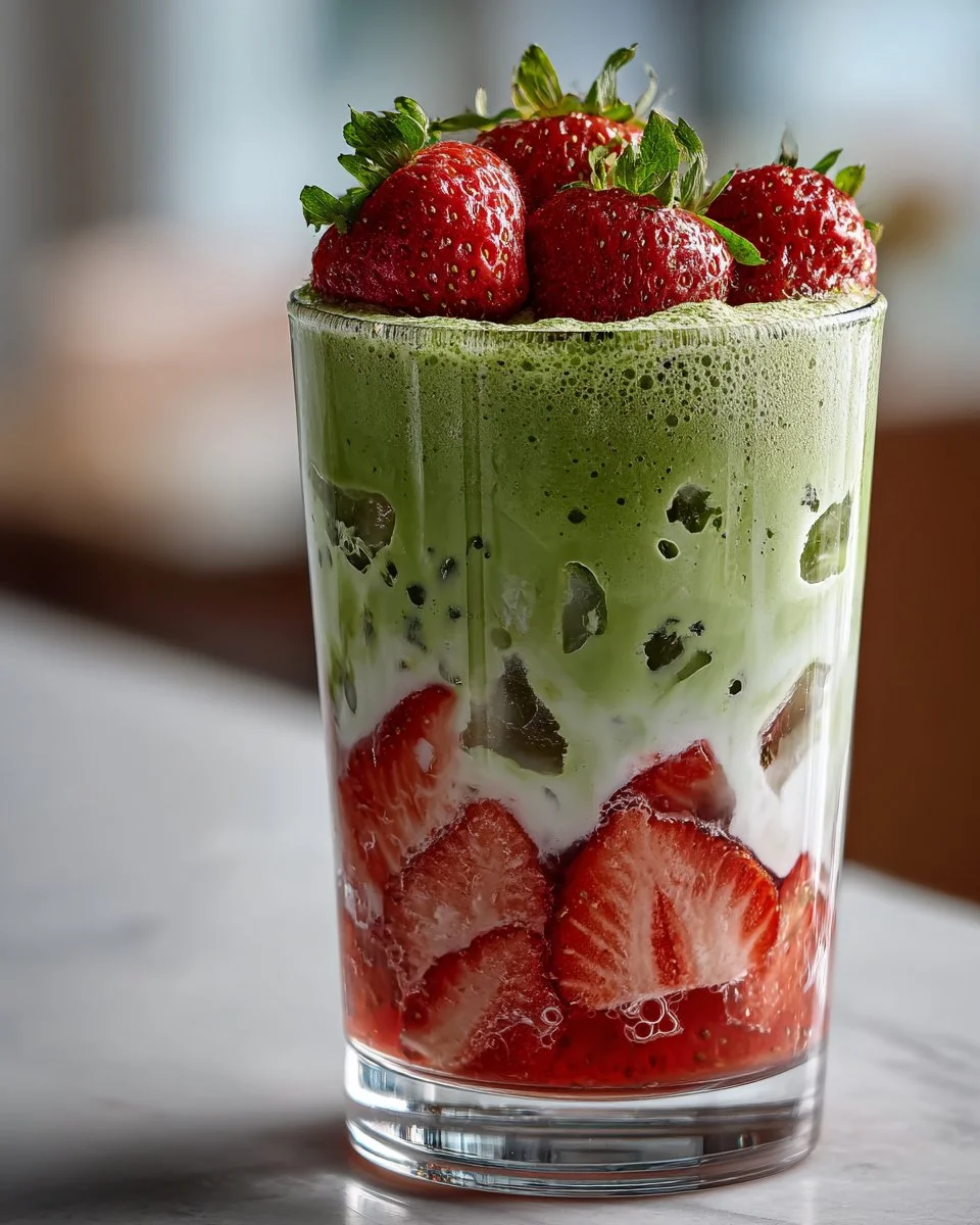 Iced Strawberry Matcha Latte