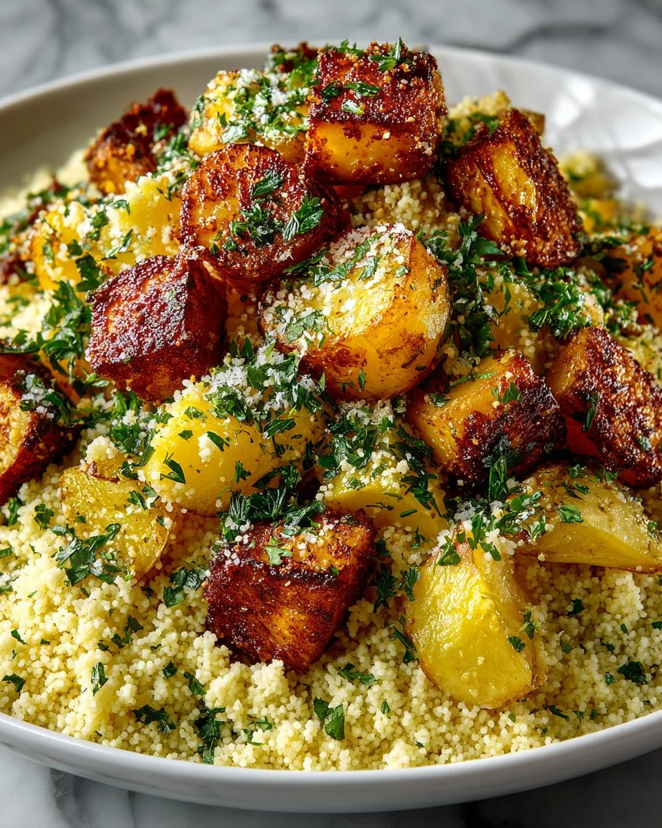 Lemon Herb Couscous with Roasted Potatoes
