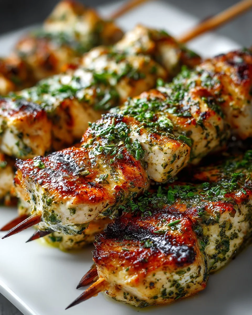Lemon Herb Marinated Chicken Skewers