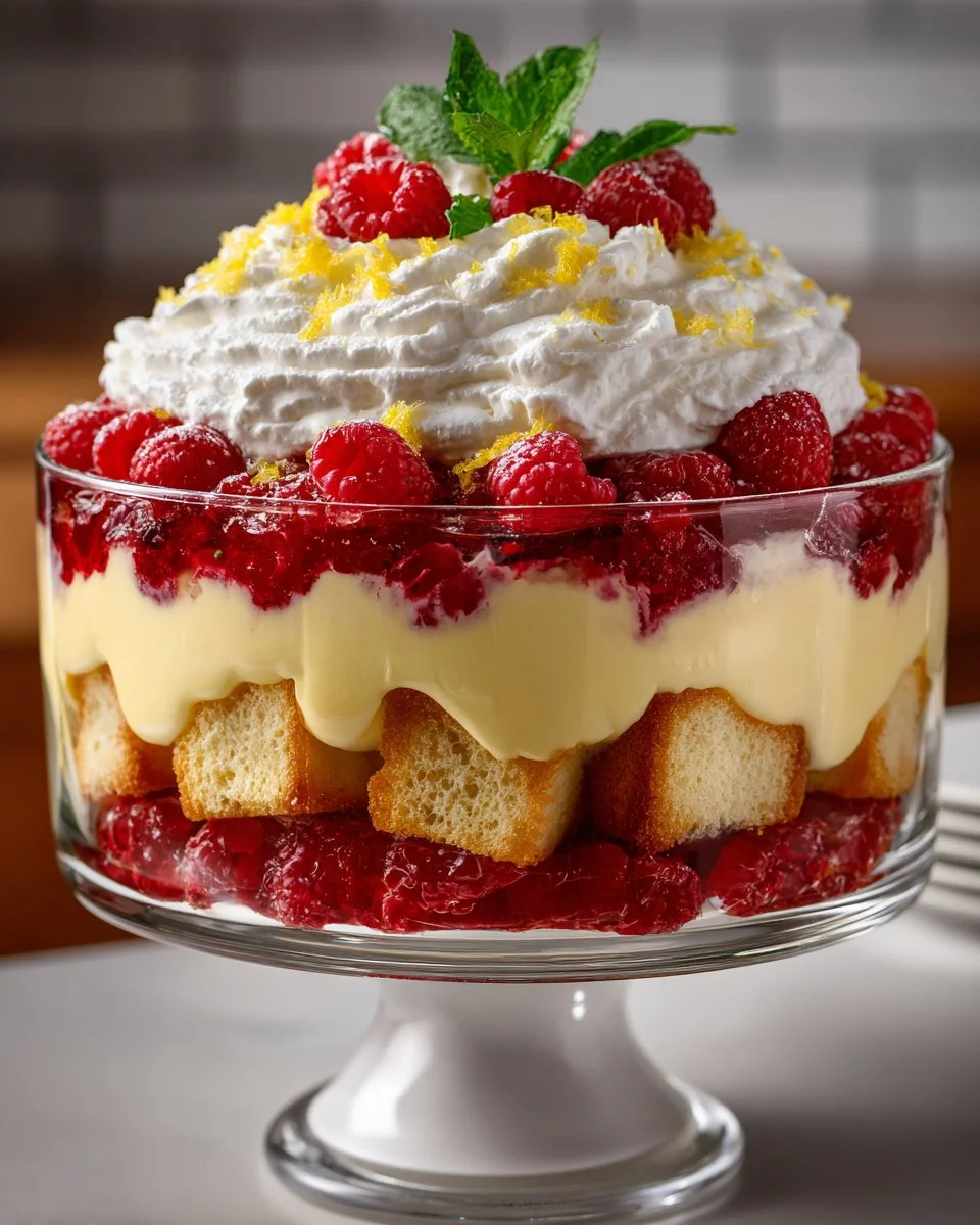 Lemon Raspberry Layered Trifle