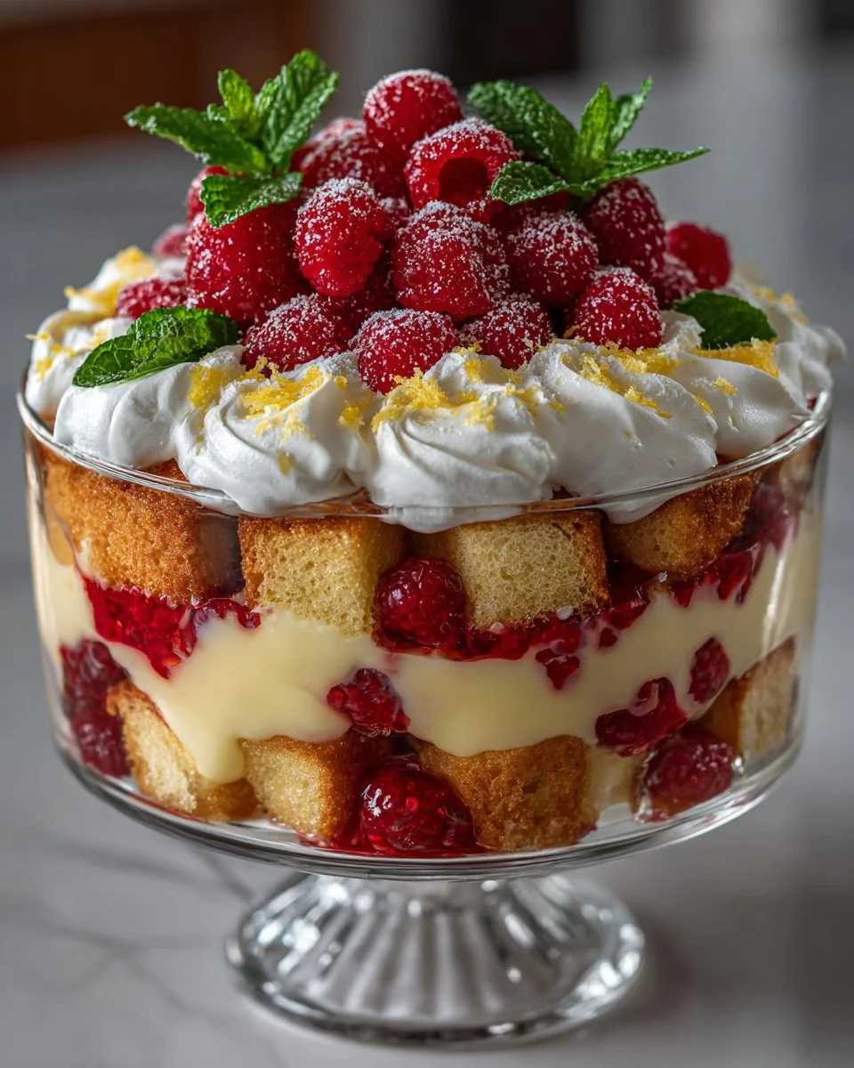 Lemon Raspberry Layered Trifle