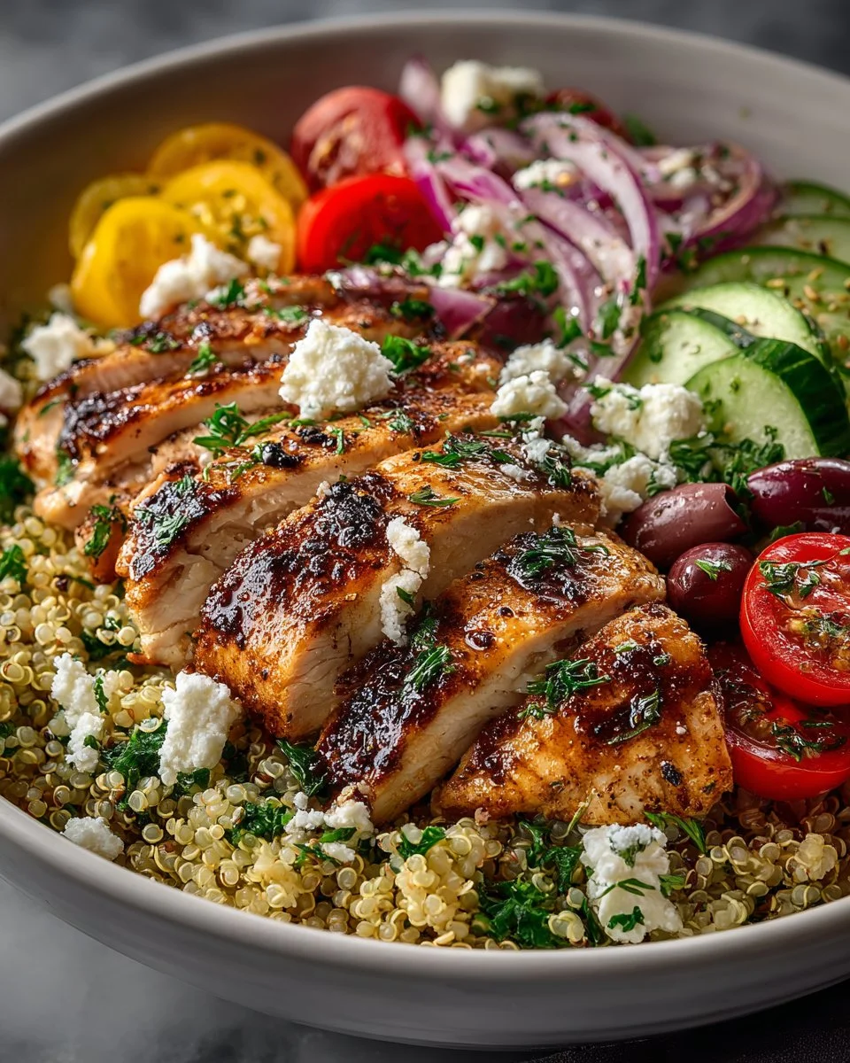 Mediterranean Chicken and Quinoa Bowls