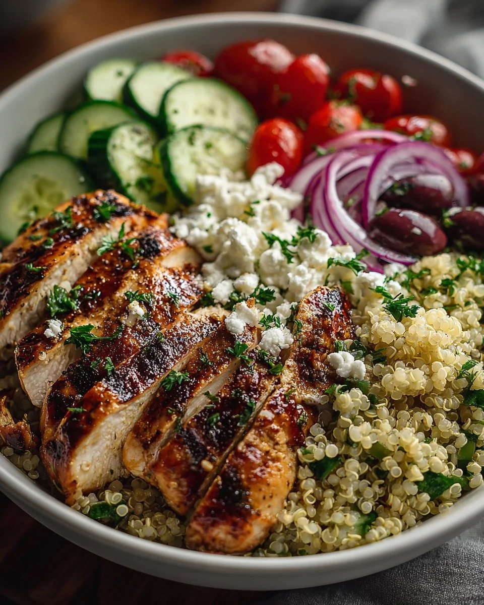 Mediterranean Chicken and Quinoa Bowls