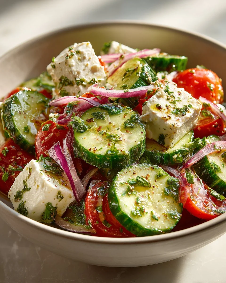 Mediterranean Cucumber and Feta Salad