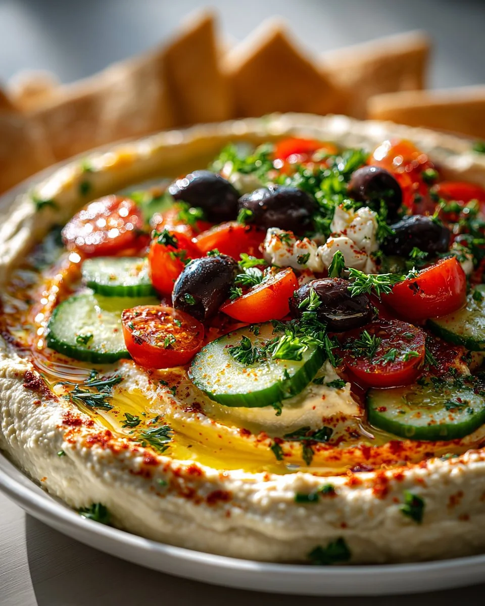Mediterranean Layered Hummus Dip