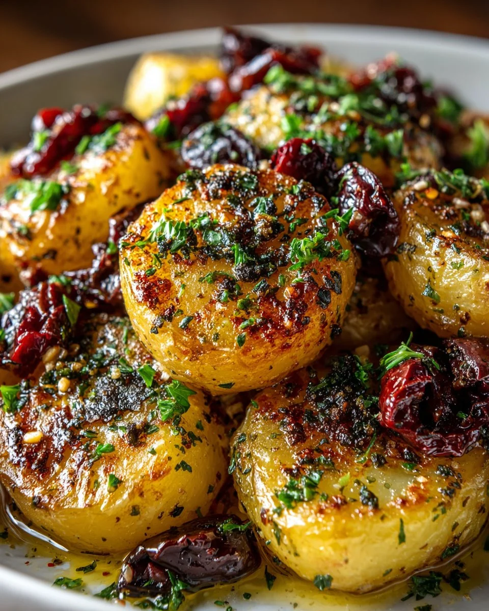 Mediterranean Smashed Potatoes with Kalamata Olives