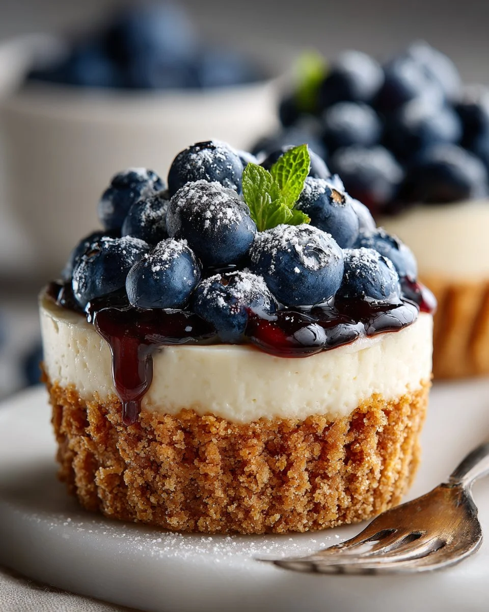 Mini Blueberry Cheesecake Tarts