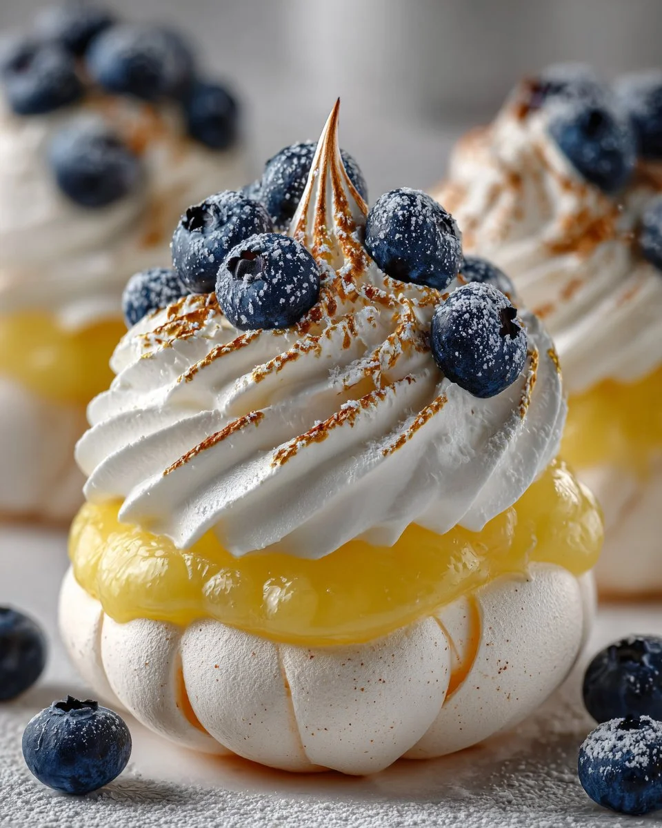 Mini Lemon Curd Pavlova Nests