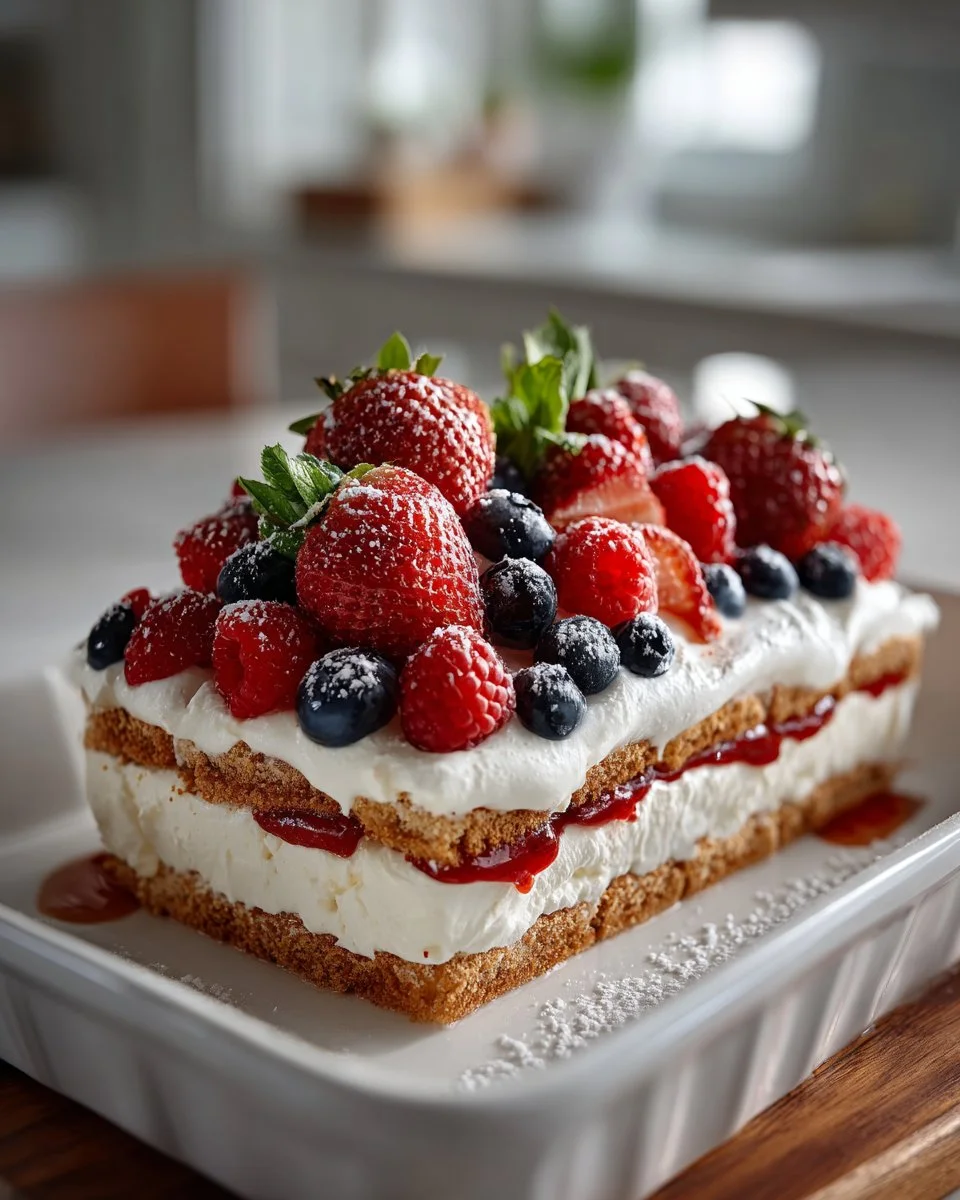 No Bake Berry Icebox Cake