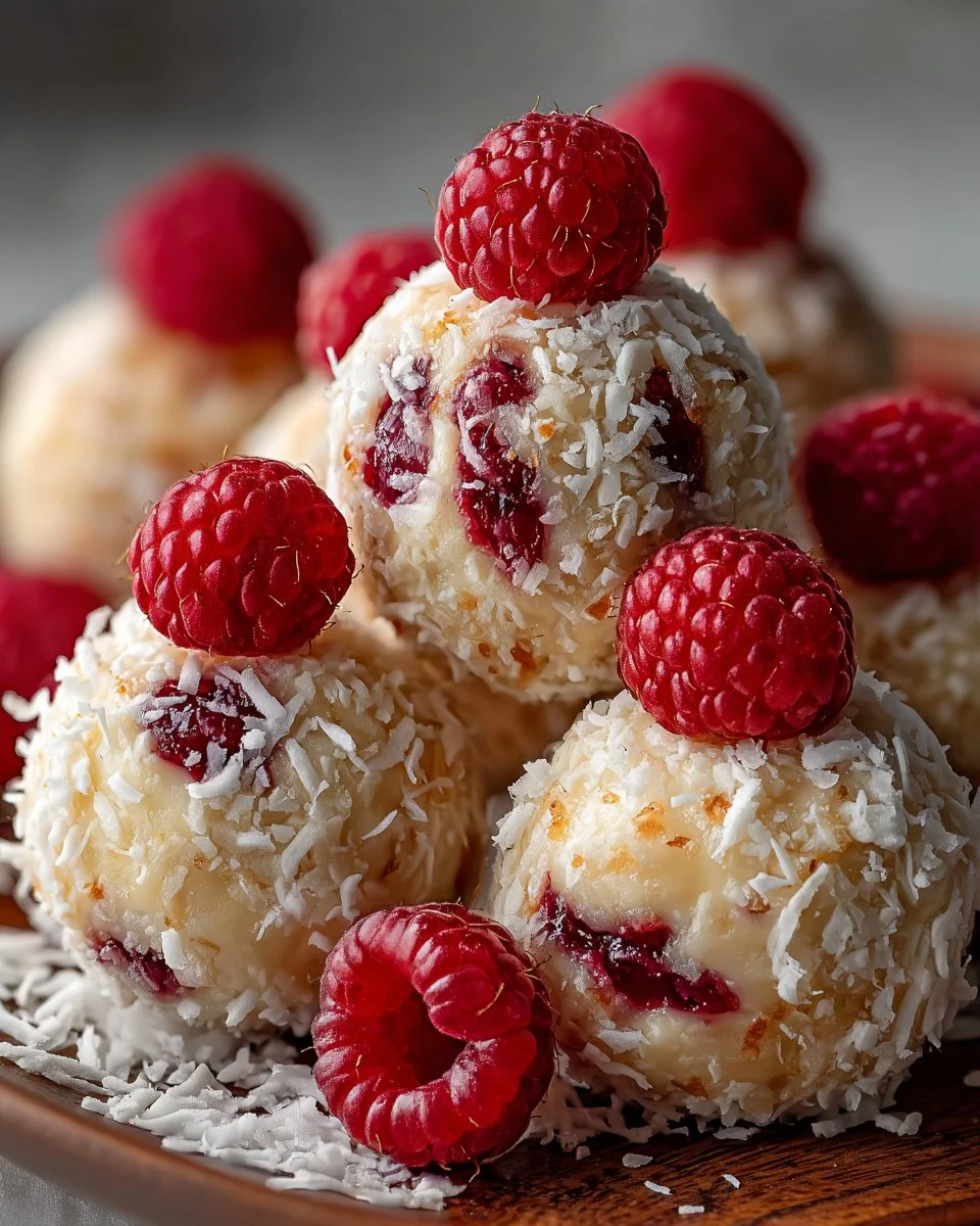 No Bake Raspberry Coconut Bites