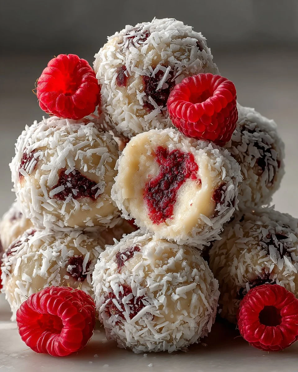 No Bake Raspberry Coconut Bites