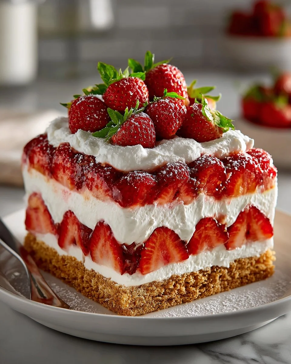 No Bake Strawberry Icebox Cake