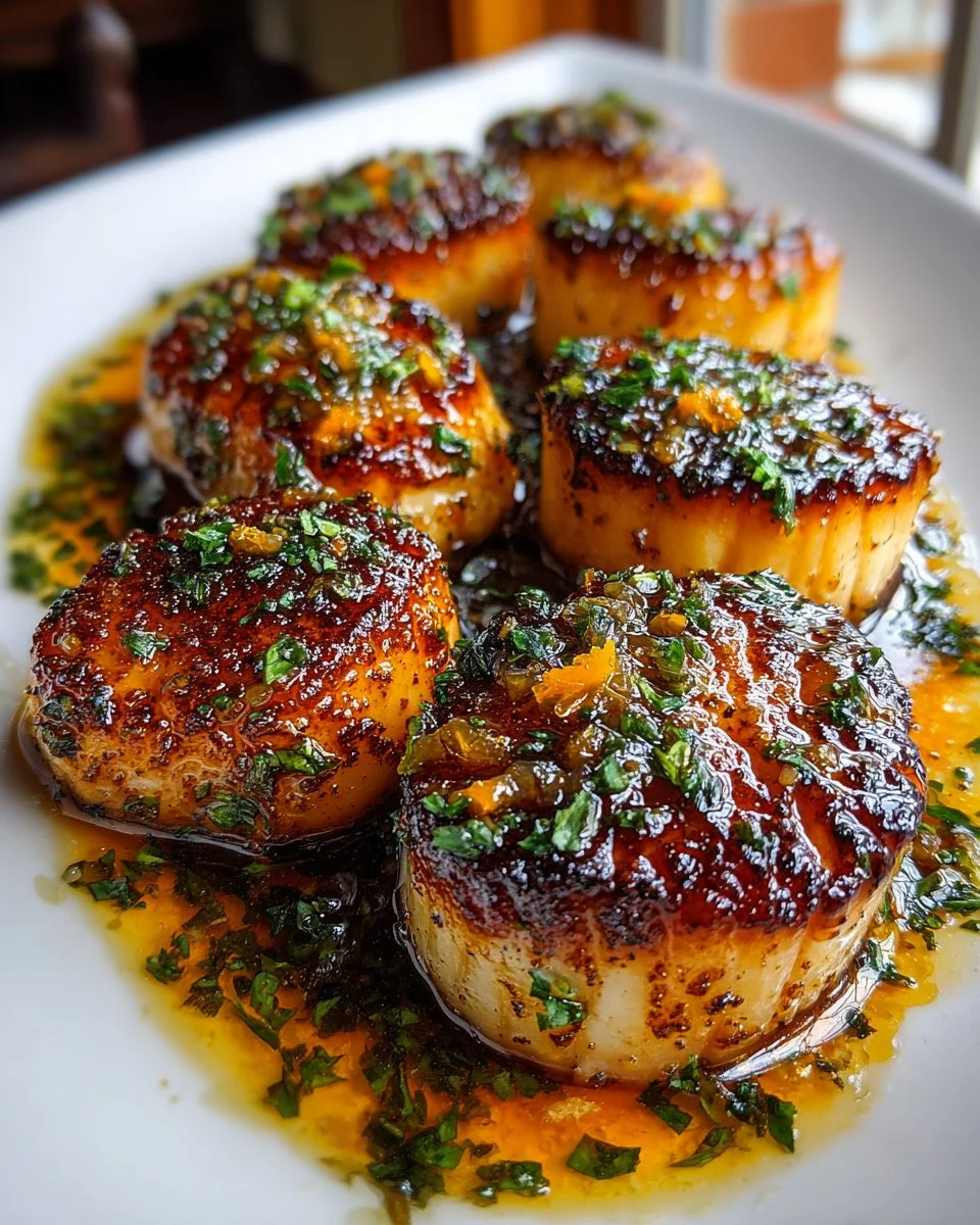 Pan Seared Scallops with Citrus Glaze