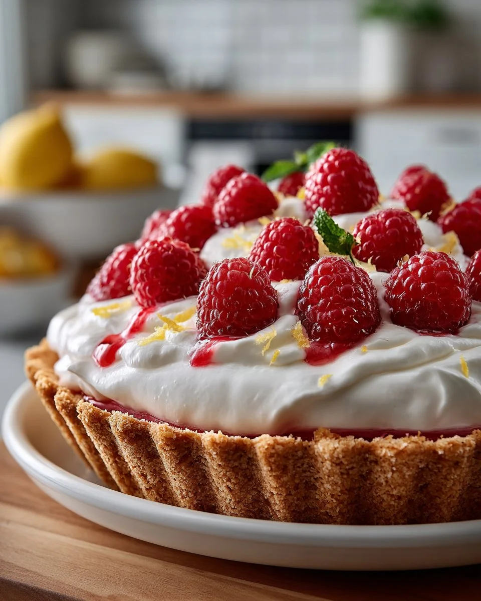 Raspberry Lemonade Chiffon Pie