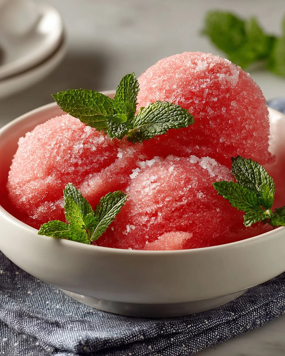 Refreshing Watermelon Mint Sorbet